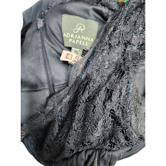 Adrianna Papell Lace Yoke Navy Cocktail Maxi Dress 2 - Picture 5 of 5